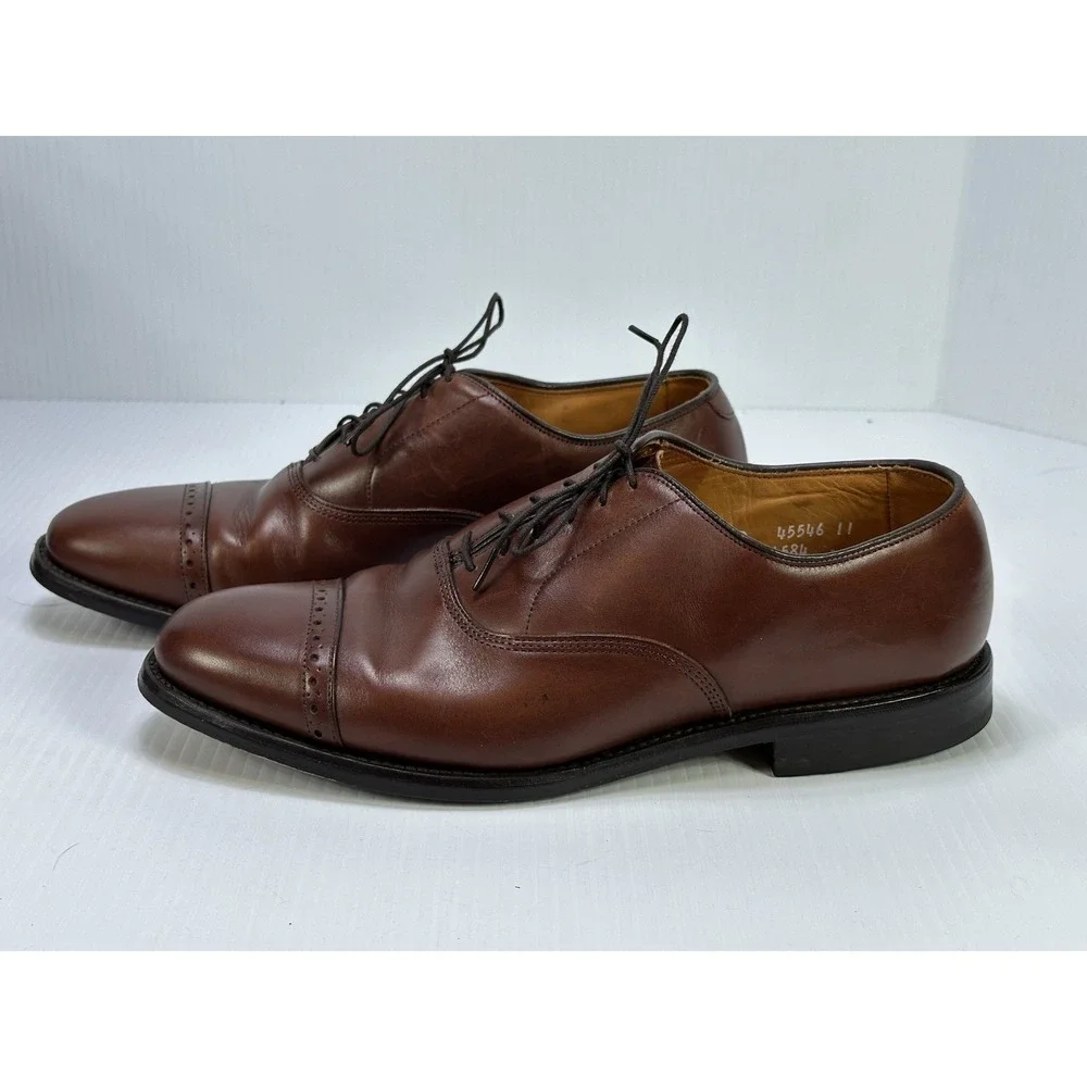 Allen Edmonds Byron Mens Cap Toe Brogue Dress Shoes Brown Chili 2034 8.5 D‎